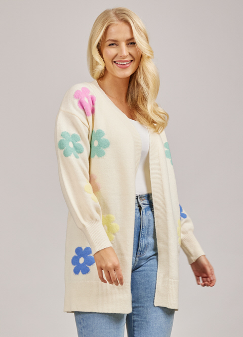 Mudflower Bright Floral Cardigan